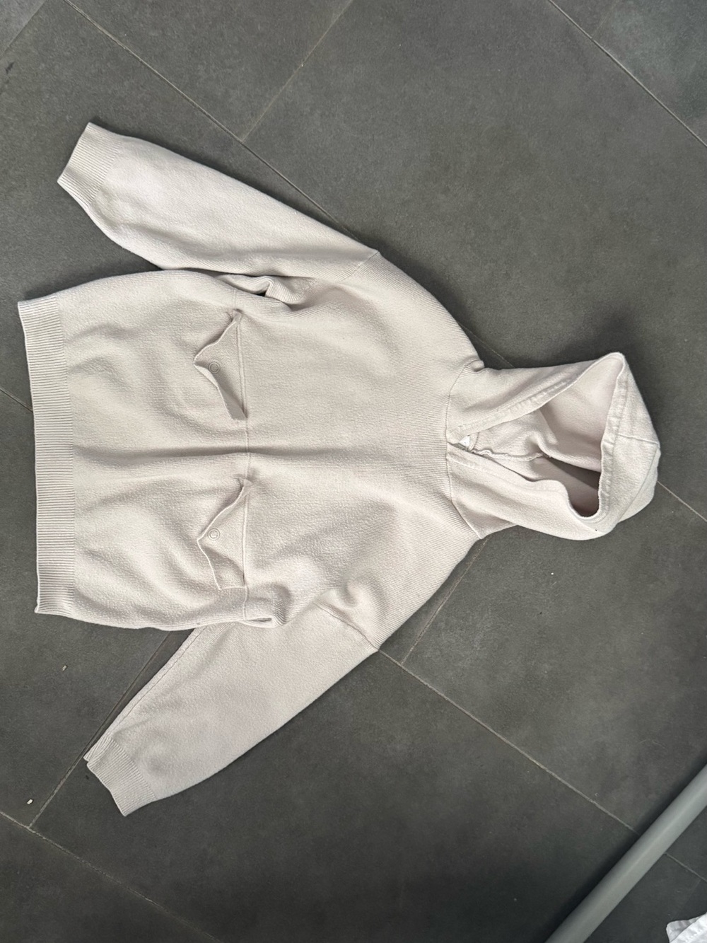 Zara Cream Cowl-Neck Hoodie Sweater